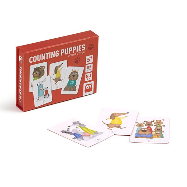 Jeu de cartes comptant les chiens