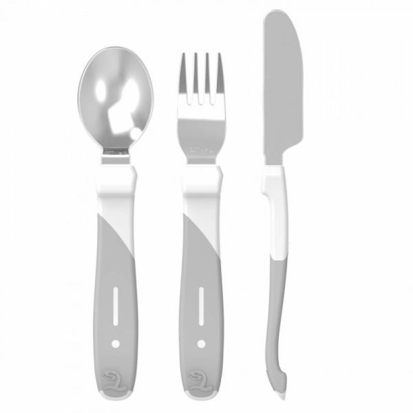 TWISTSHAKE LEARN CUTLERY STAINLES STEEL 12+M GREY