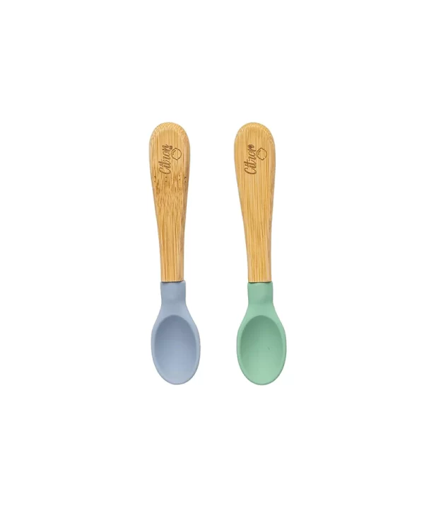 Set de cuillères en Bambou Vert/Bleu