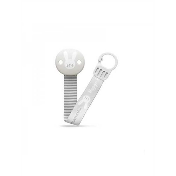 Attache sucette Ruban lapin gris