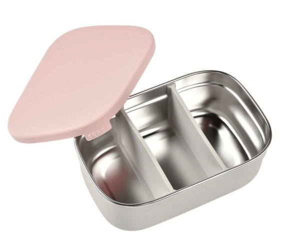 Boîte repas inox Beaba Powder pink.