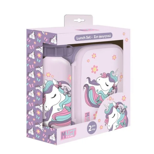 Set de gourde et lunchbox Must Lovely Unicorn