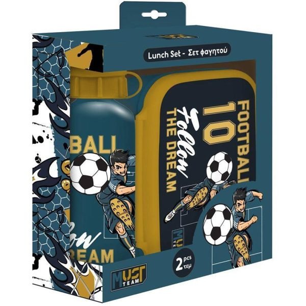 Boite goûter Football et gourde aluminium
