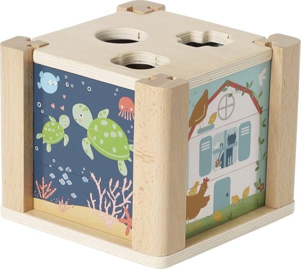 Cube d'éveil 2 en 1 : Puzzles et formes à encastrer en bois FSC® - vert