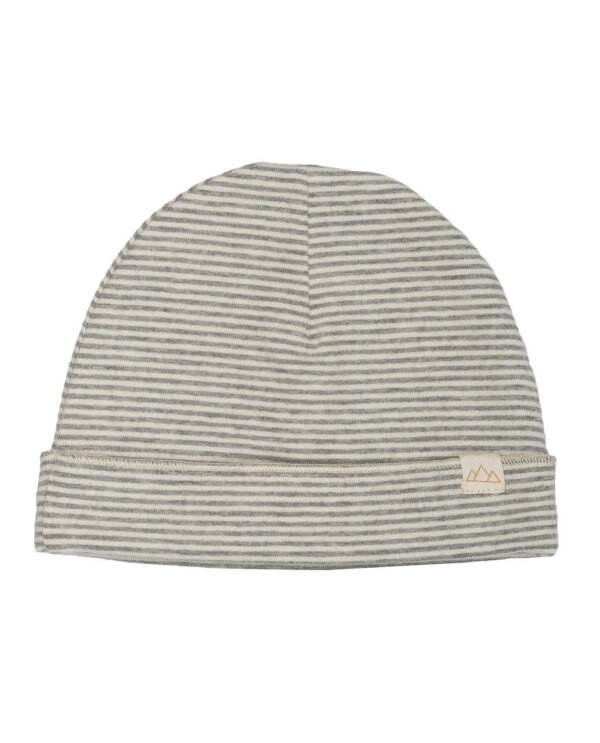 Bonnet bébé en coton bio gris