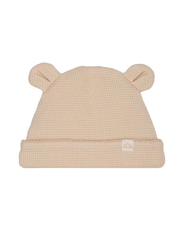 Chapeau bébé Kawaii en coton bio avoine foncé
