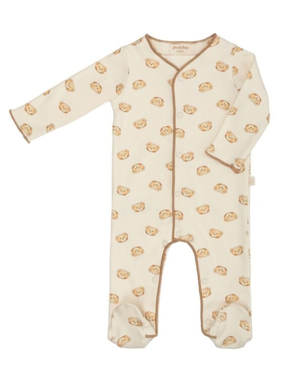 Grenouillère bébé en coton bio, modèle Tender Teddy